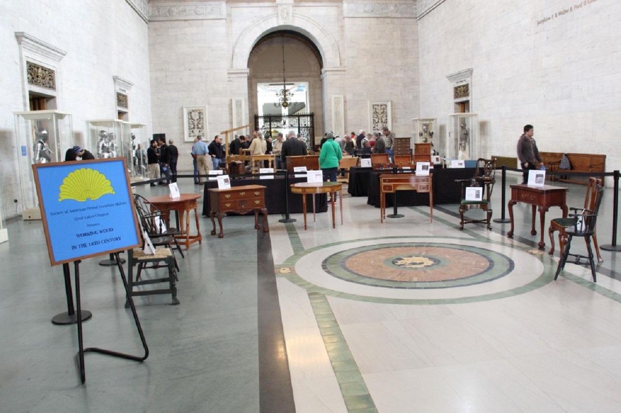 SAPFM members at a Working Wood in the 18th Century exhibition